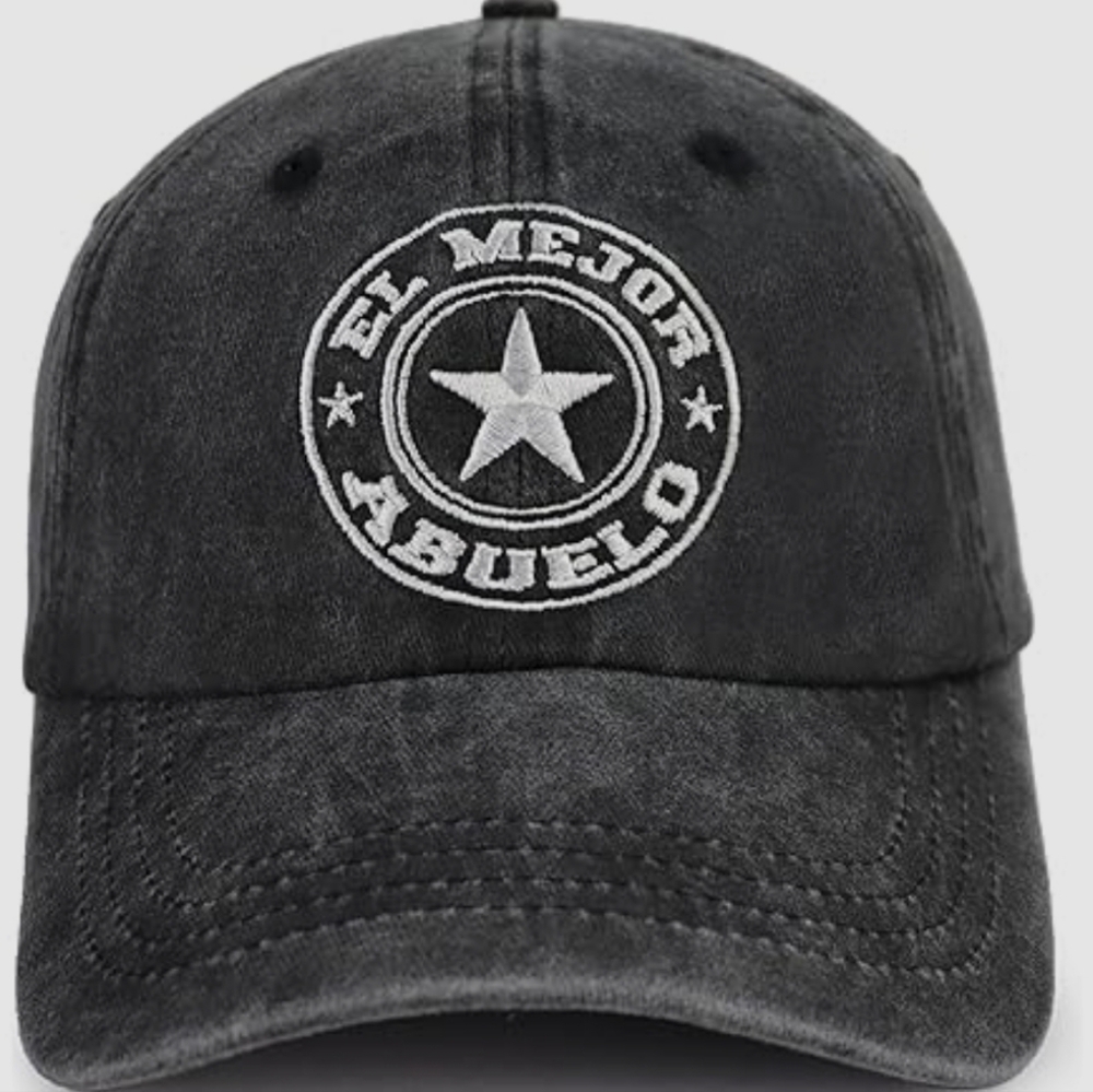 Black El Mejor Abuelo Denim Baseball Cap NWOT